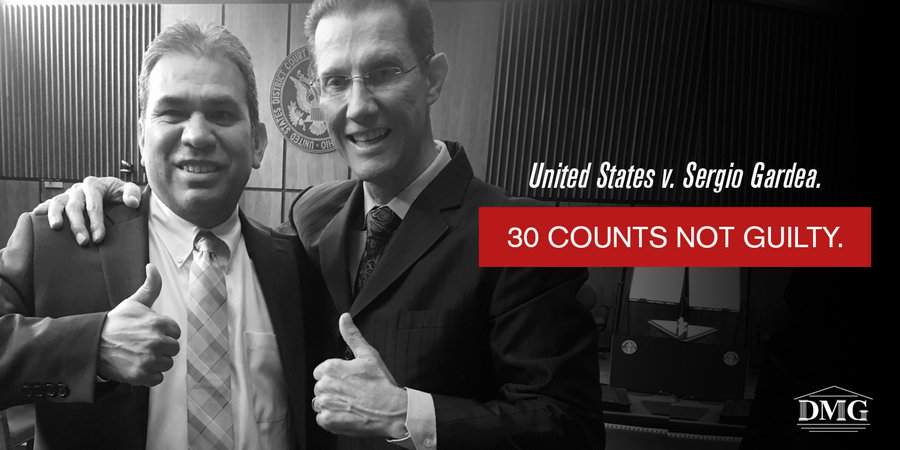 Verdict: Not Guilty on 30 Counts - United States v. Sergio Gardea.